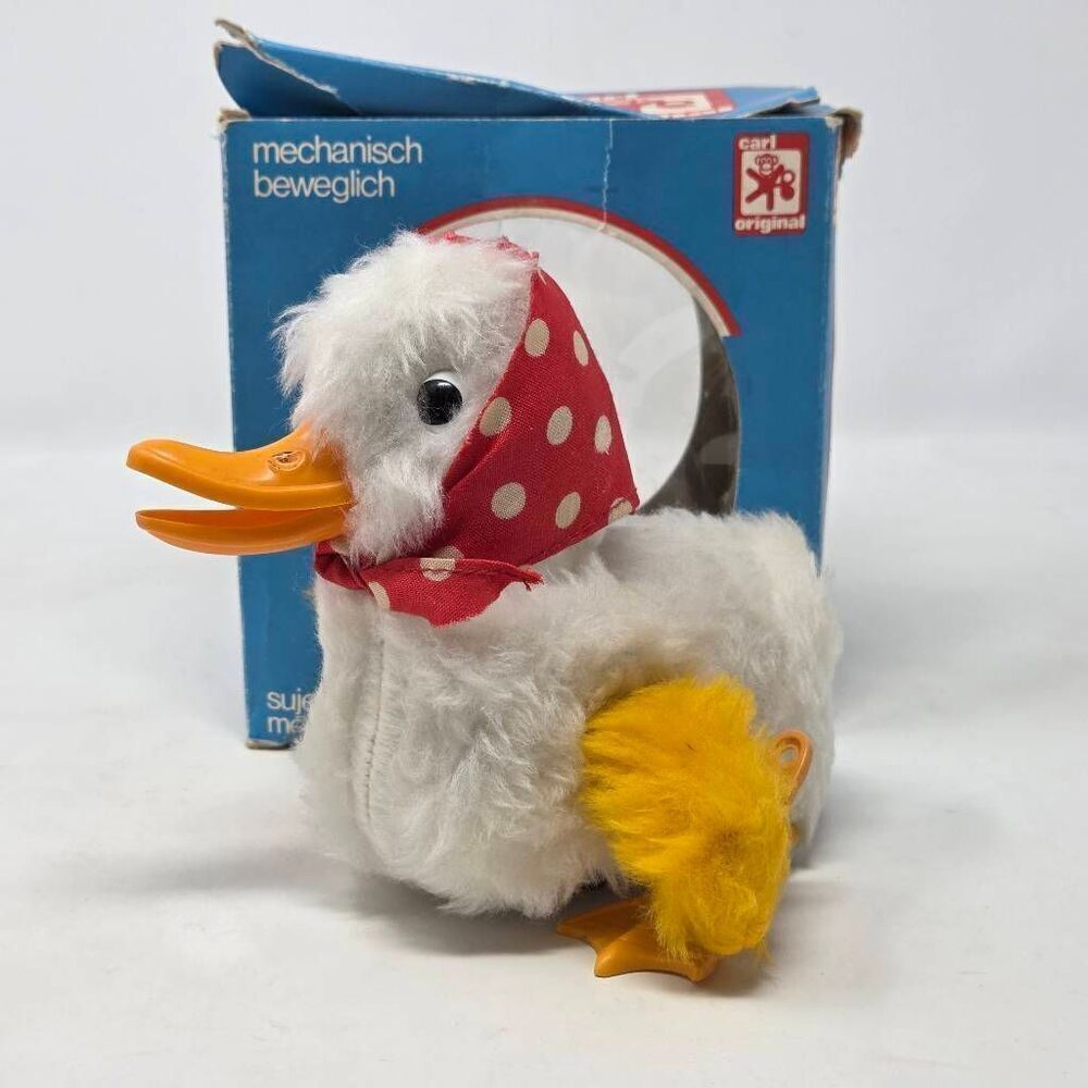 MAX CARL ORIGINAL MECHANICAL WINDUP TOY VINTAGE WEST GERMANY DUCK FLAPPING WING